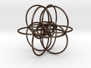 24-cell, stereographic projection, steel in Polished Bronze Steel