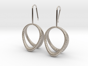 D-STRUCTURA Duo Earrings. Structured Chic in Rhodium Plated Brass