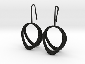 D-STRUCTURA Duo Earrings. Structured Chic in Black Natural Versatile Plastic