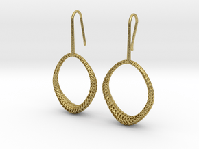 D-STRUCTURA IRIS Earrings. Structured Chic in Natural Brass