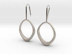 D-STRUCTURA IRIS Earrings. Structured Chic in Rhodium Plated Brass