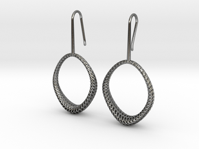 D-STRUCTURA IRIS Earrings. Structured Chic in Polished Silver