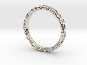 Wedding Ring Zebra 3 mm in Rhodium Plated Brass: 6.25 / 52.125