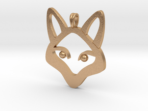 Small Fox 14K Gold Jewelry Necklace  in Natural Bronze