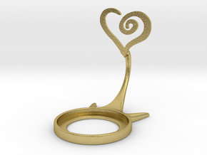 Valentine Spiral Heart in Natural Brass