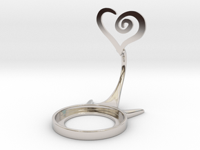 Valentine Spiral Heart in Platinum