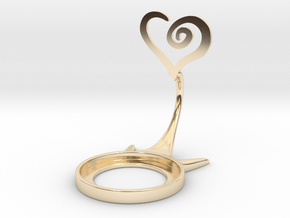 Valentine Spiral Heart in 14k Gold Plated Brass