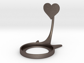 Valentine Heart in Polished Bronzed-Silver Steel
