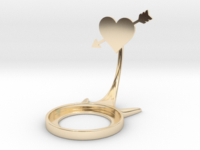 Valentine Arrow Heart in 14k Gold Plated Brass