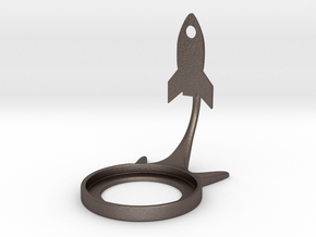 Space Ship in Polished Bronzed-Silver Steel