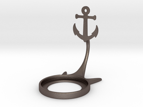 Symbol Anchor in Polished Bronzed-Silver Steel