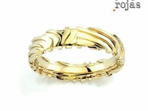 Wedding Ring Zebra 5 mm in 18k Gold Plated Brass: 8.5 / 58