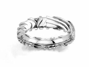 Wedding Ring Zebra 5 mm in Polished Silver: 8.5 / 58
