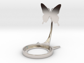 Insect Butterfly in Rhodium Plated Brass