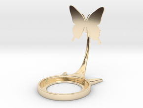 Insect Butterfly in 14k Gold Plated Brass