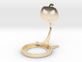 Halloween Pumpkin in 14k Gold Plated Brass