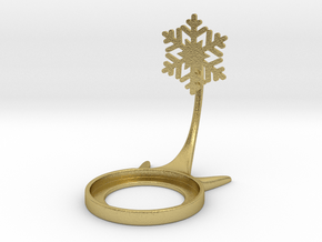 Christmas Snowflake in Natural Brass