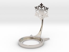 Christmas Snowflake in Rhodium Plated Brass