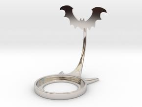 Halloween Bat in Rhodium Plated Brass