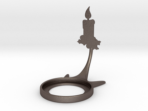 Christmas Candle in Polished Bronzed-Silver Steel