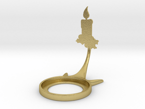 Christmas Candle in Natural Brass