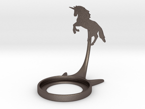 Animal Unicorn in Polished Bronzed-Silver Steel