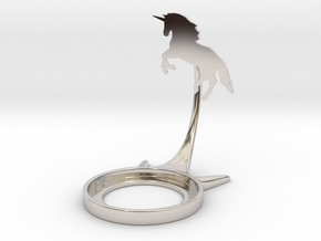 Animal Unicorn in Rhodium Plated Brass