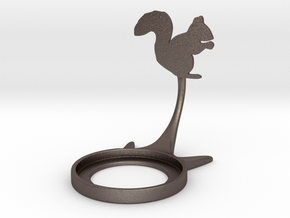Animal Squirrel in Polished Bronzed-Silver Steel