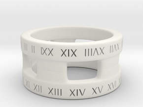 A Roman Numeral Ring in White Natural Versatile Plastic: 1.5 / 40.5