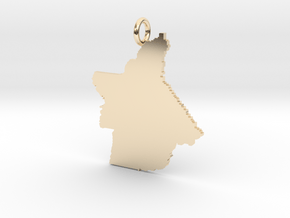 Butte County Pendant in 14k Gold Plated Brass