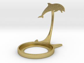 Animal Dolphin in Natural Brass