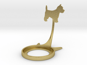Animal Dog Terrier in Natural Brass