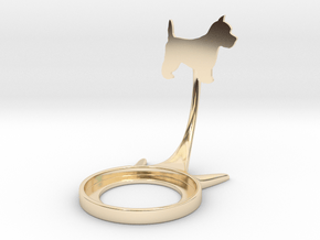 Animal Dog Terrier in 14k Gold Plated Brass