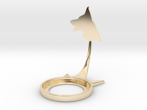 Animal Dog German Shepherd in 14k Gold Plated Brass