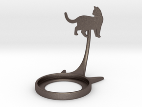 Animal Cat Look in Polished Bronzed-Silver Steel