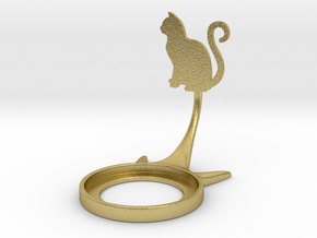 Animal Cat Curly in Natural Brass