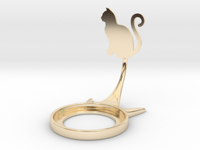 Animal Cat Curly in 14k Gold Plated Brass