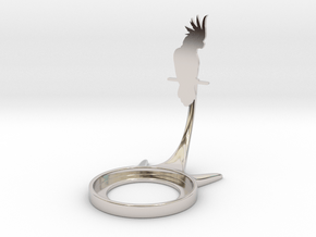Animal Parrot A in Rhodium Plated Brass