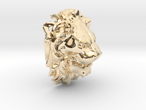 Lion Pendant in 14k Gold Plated Brass