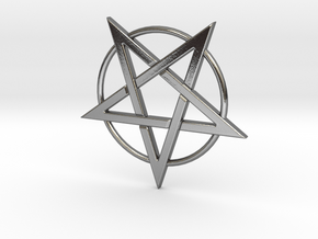 pentagram.Lapis.6.6.6.final2noloop in Polished Silver