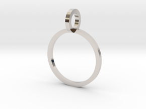 Charm Ring 12.37mm in Rhodium Plated Brass