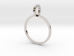 Charm Ring 13.61mm in Rhodium Plated Brass