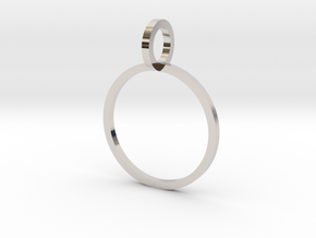 Charm Ring 14.36mm in Rhodium Plated Brass