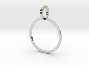 Charm Ring 14.56mm in Rhodium Plated Brass