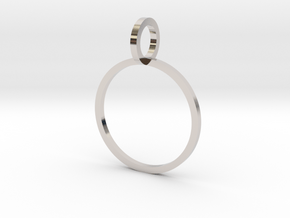 Charm Ring 15.27mm in Rhodium Plated Brass
