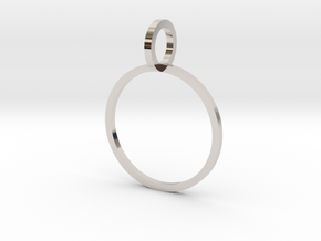 Charm Ring 15.70mm in Rhodium Plated Brass