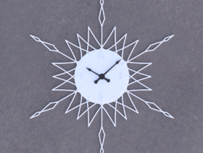 Sunburst Clock - Anya in White Natural Versatile Plastic