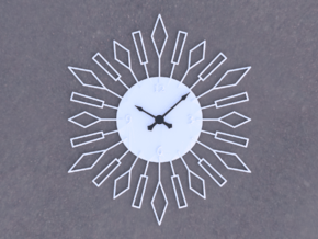 Sunburst Clock - Beverly in White Natural Versatile Plastic