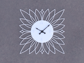 Sunburst Clock - Blossom in White Natural Versatile Plastic
