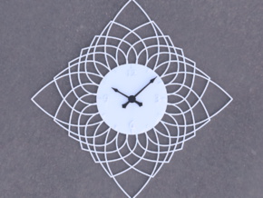 Sunburst Clock - Daphne in White Natural Versatile Plastic